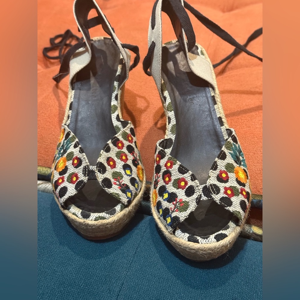 Colorful Embroidered Espadrille Sandals